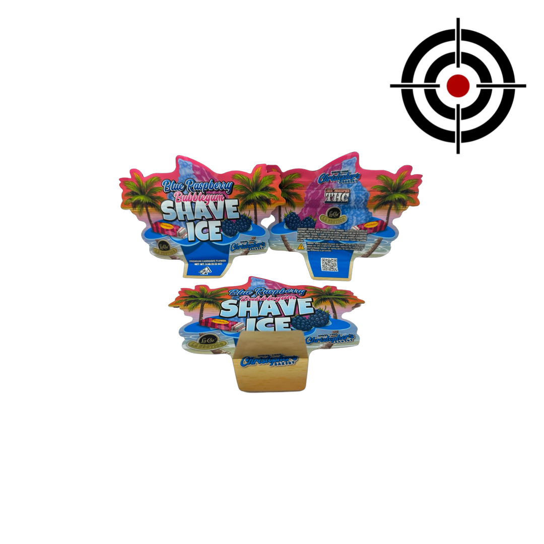 Blue Raspberry Bubblegum Shave Ice Mylar Bags 3.5g Christopher’s Bakery