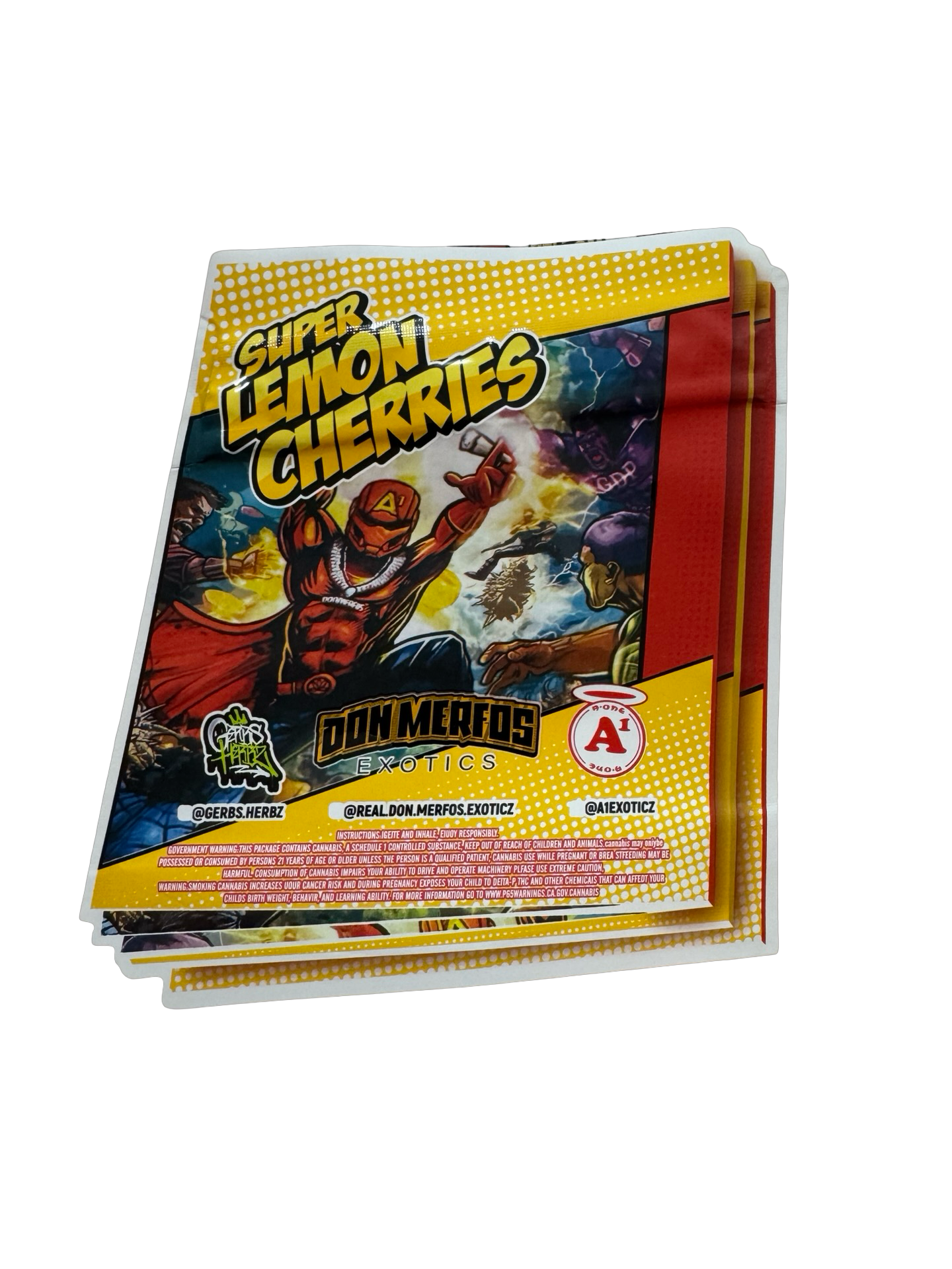 Super Lemon Cherry 3.5g Mylar Bags & Boxes Don Merfos
