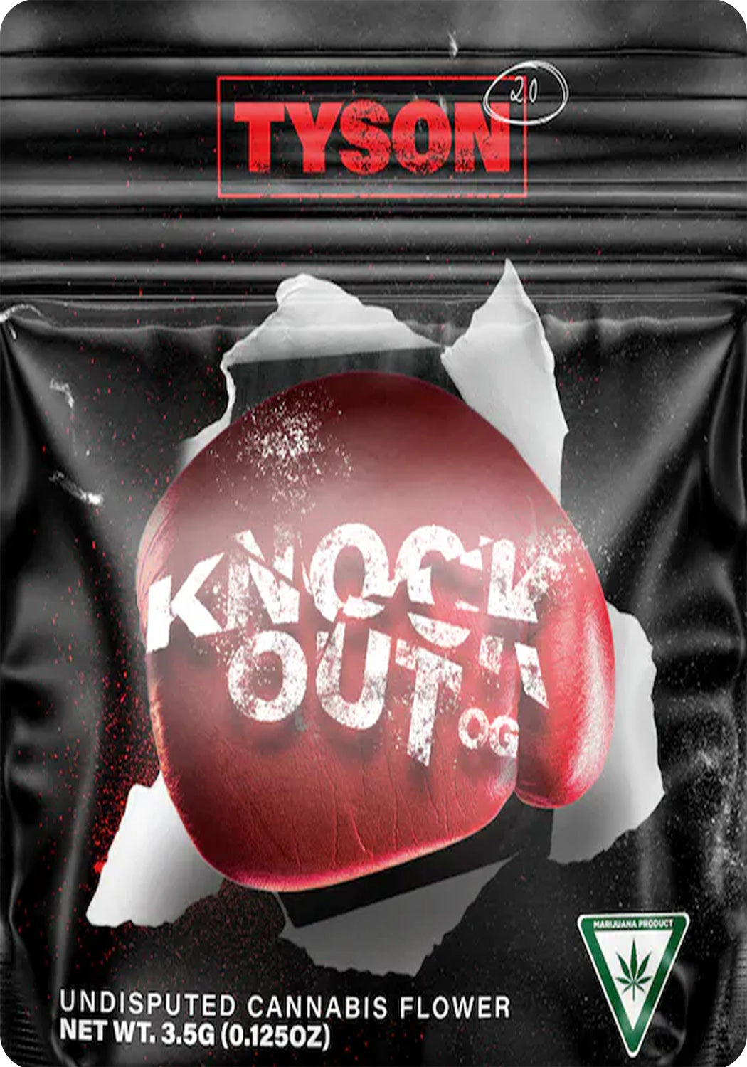 Knock Out OG Mylar Bags 1g Gram 3.5g Eighth 7g Quarter 28g Oz Ounce 112g Quarter Pound Tyson 2.0 Sticker Bag Fire Mylar
