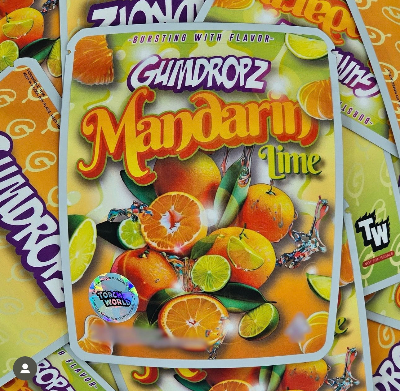 Mandarin Lime Gumdropz 3.5g Mylar Bags Sprinklez Torch World