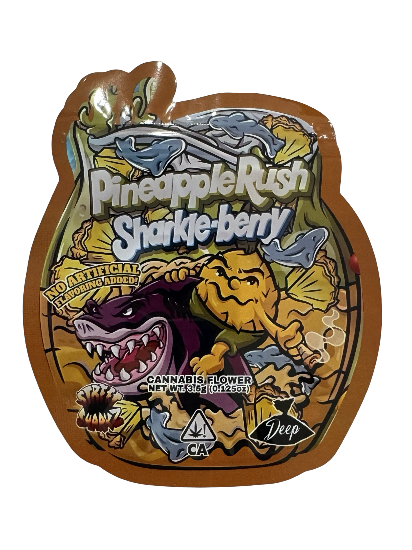 Pineapple Rush Sharkle-berry Mylar Bags 3.5g Deep in the Bag