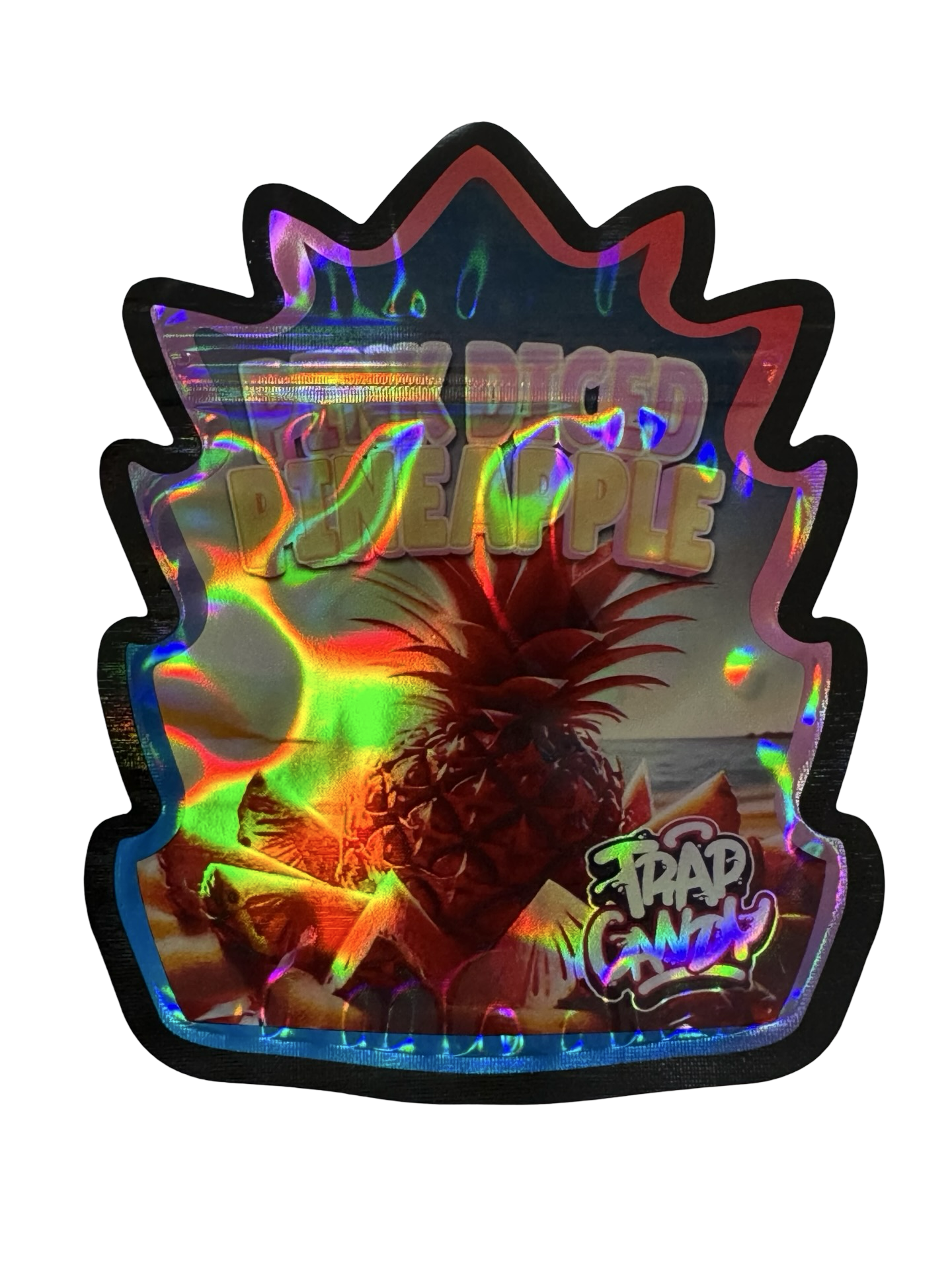 Pink Diced Pineapple Mylar Bags 3.5g Trap Candy