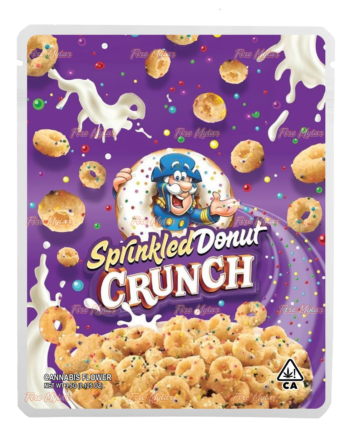 Sprinkled Donut Crunch Customizable Mylar Bags