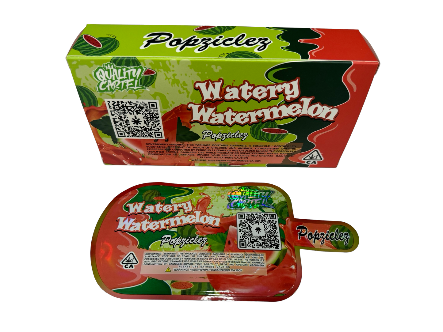 Watery Watermelon Popziclez 3.5g Mylar Bags & Boxes Quality Cartel