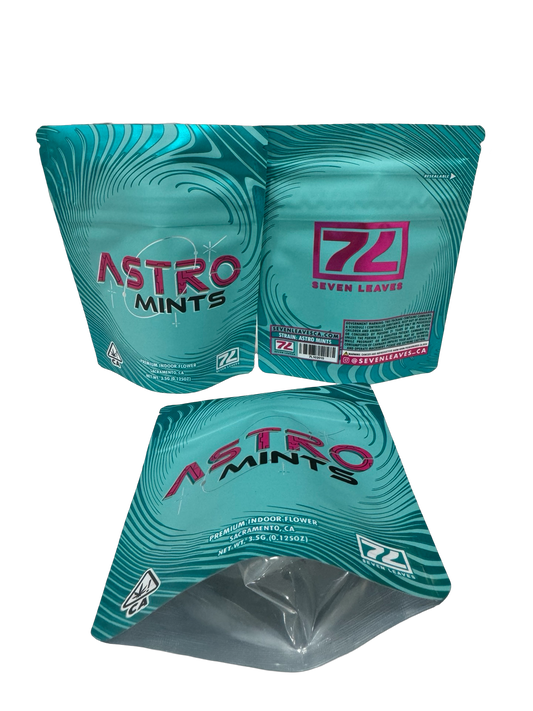 Astro Mints Mylar Bags 3.5g Seven Leaves