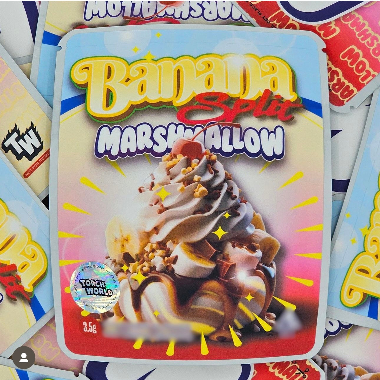 Banana Split Marshmallow 3.5g Mylar Bags Sprinklez Torch World