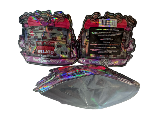 Black Cherry Gelato Mylar Bags 3.5g Backpack Boyz (Delta 9)