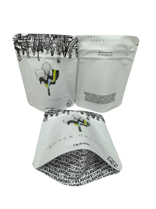 Black Orchid Mylar Bags 3.5g Wonderbrett