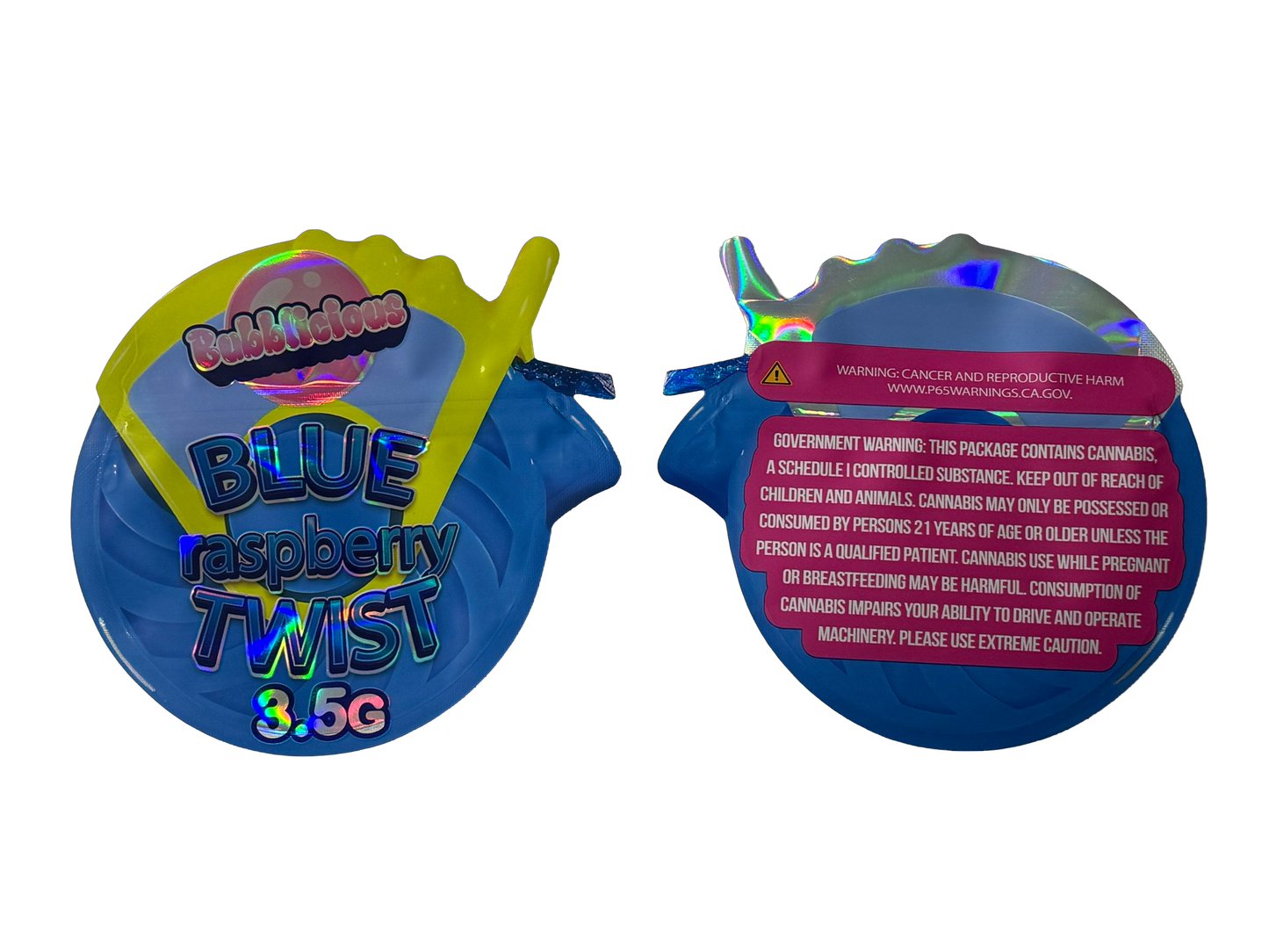 Blue Raspberry Twist Mylar Bags 3.5g Bubbliciouz