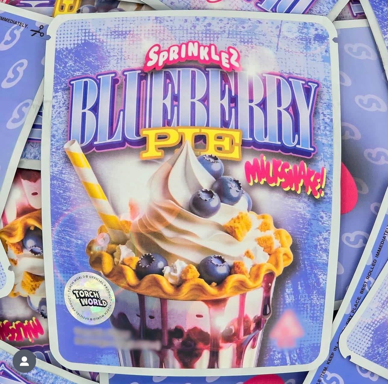 Blueberry Pie Milkshake 3.5g Mylar Bags Sprinklez Torch World