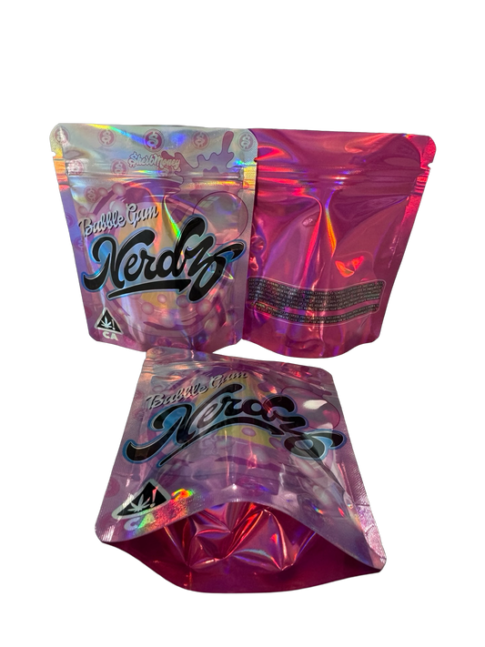 Bubble Gum Nerdz Mylar Bags 3.5g SherbMoney
