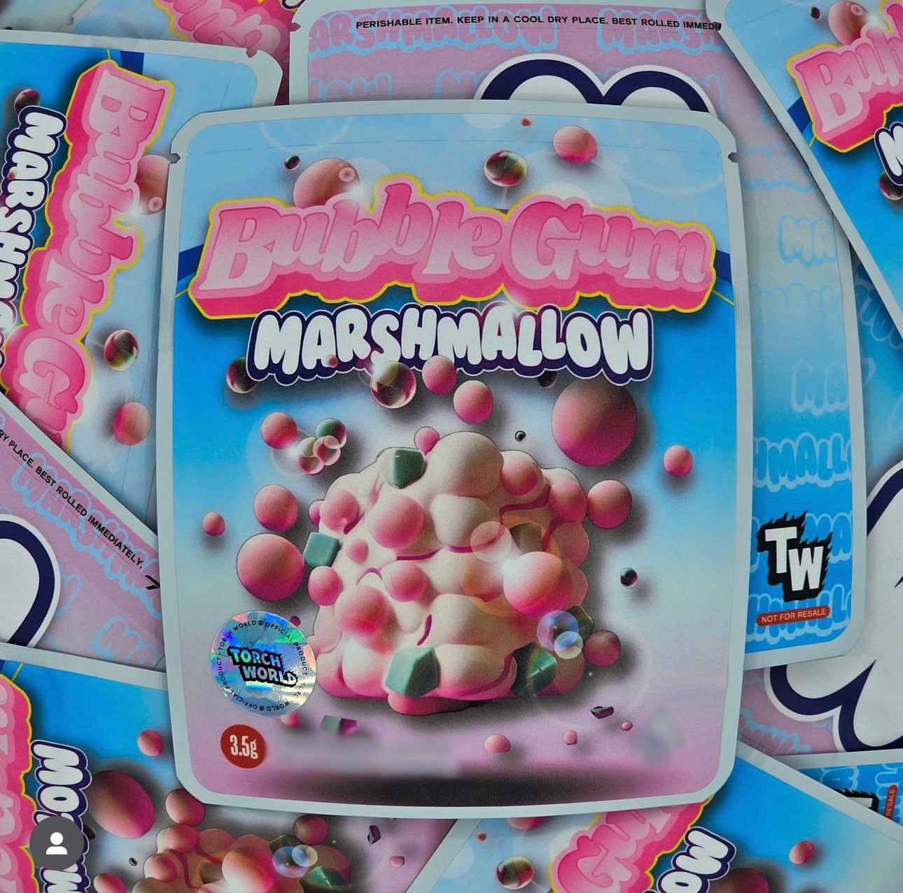 Bubblegum Marshmallow 3.5g Mylar Bags Sprinklez Torch World