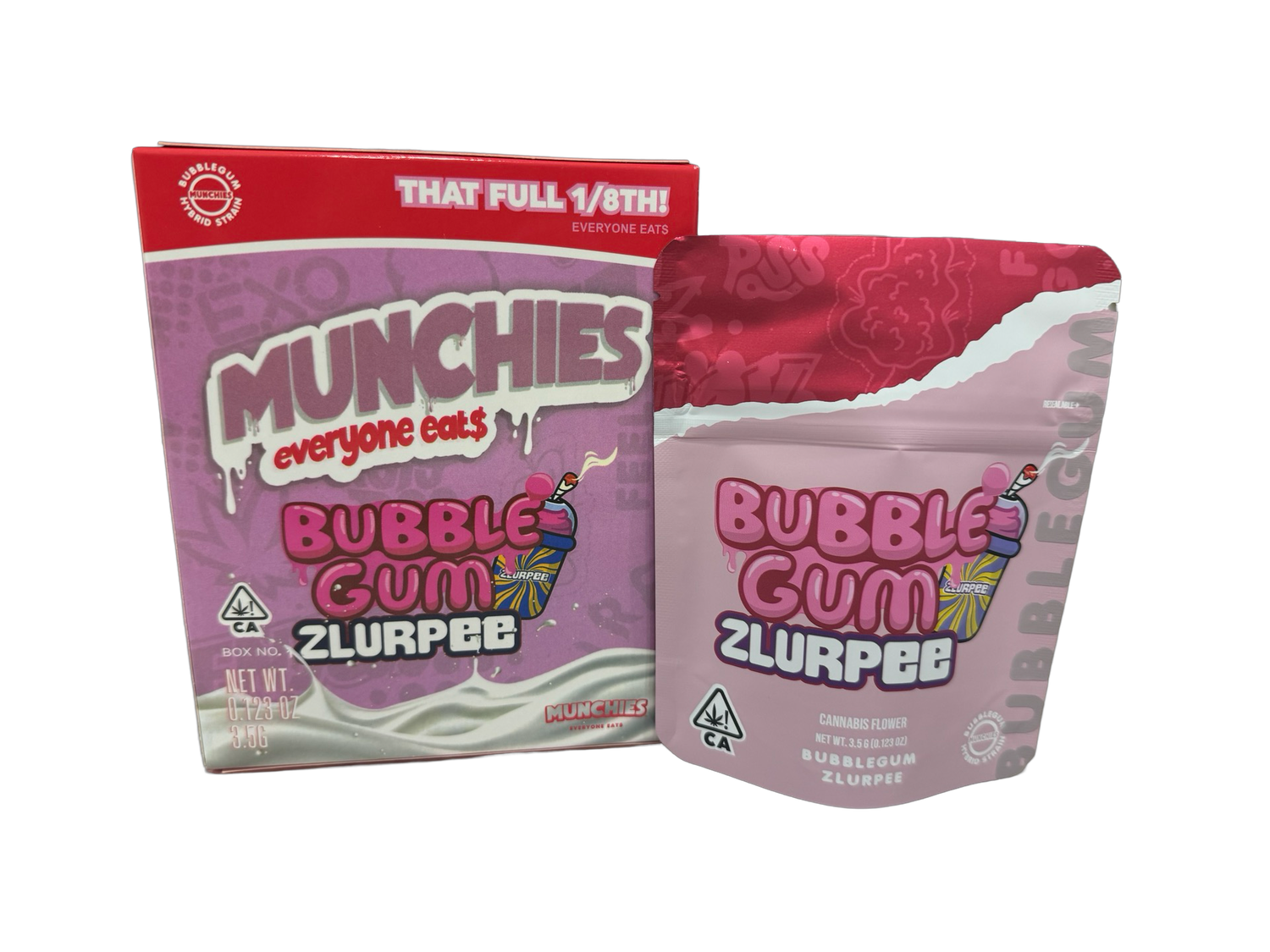 Bubblegum Zlurpee 3.5g Mylar Bags & Boxes Munchies