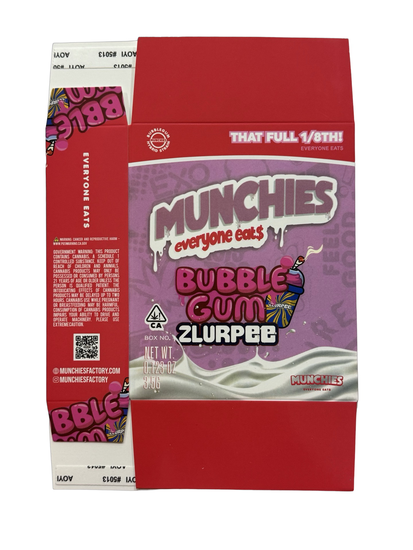 Bubblegum Zlurpee 3.5g Mylar Bags & Boxes Munchies