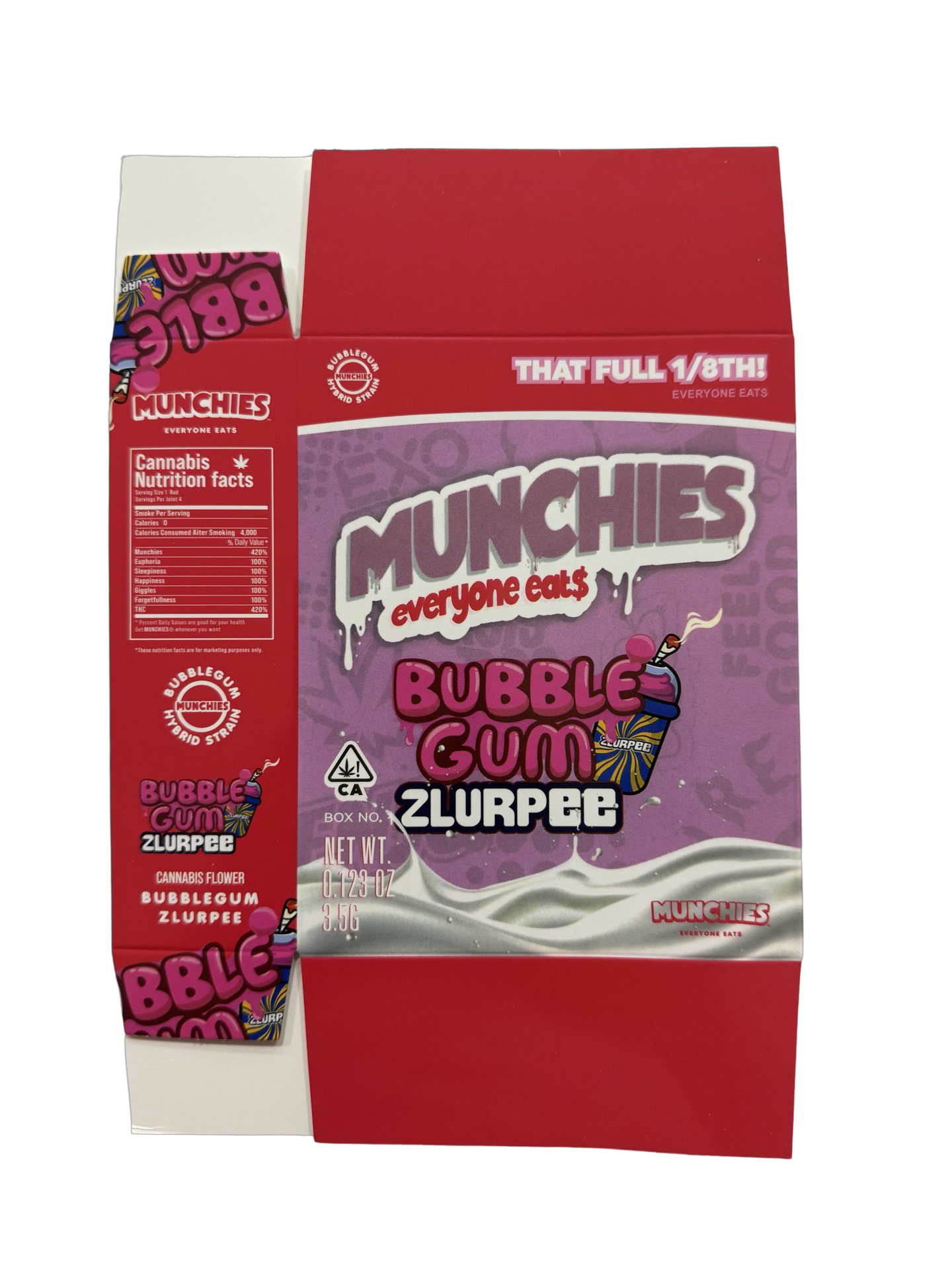 Bubblegum Zlurpee 3.5g Mylar Bags & Boxes Munchies