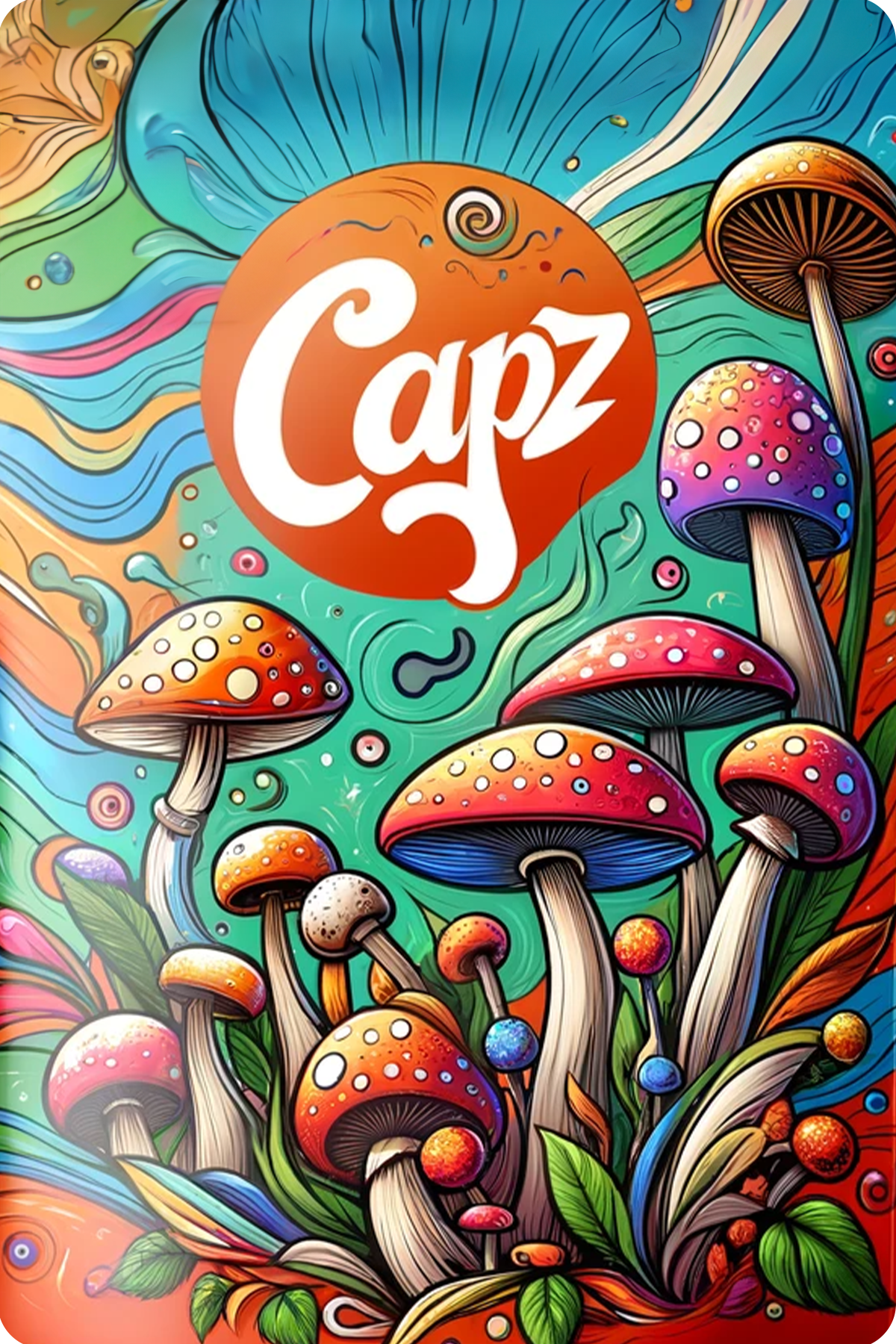 Capz Mushroom Mylar Sticker Bags