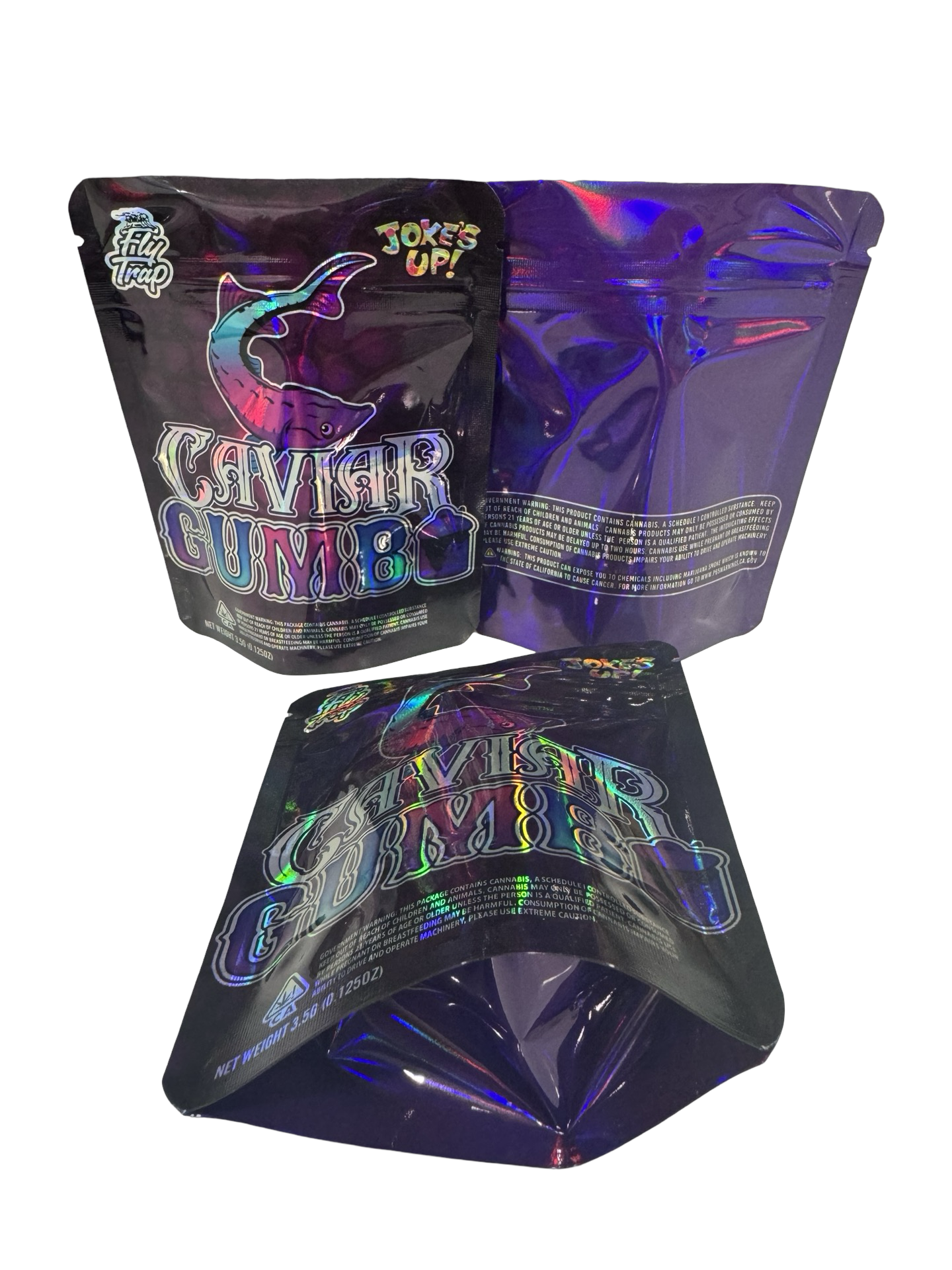 Caviar Gumbo Mylar Bags 3.5g Fly Trap