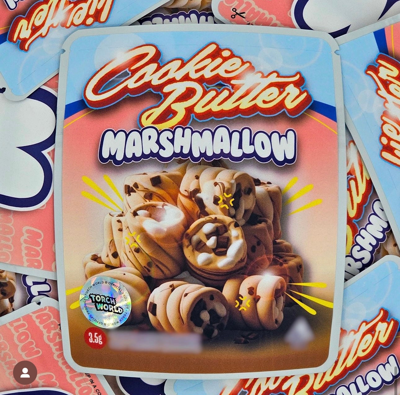 Cookie Butter Marshmallow 3.5g Mylar Bags Sprinklez Torch World