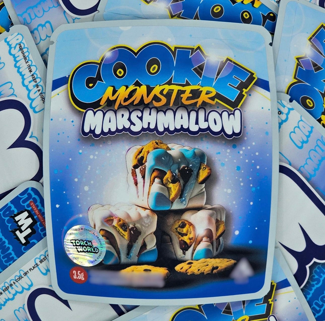 Cookie Monster Marshmallow 3.5g Mylar Bags Sprinklez Torch World