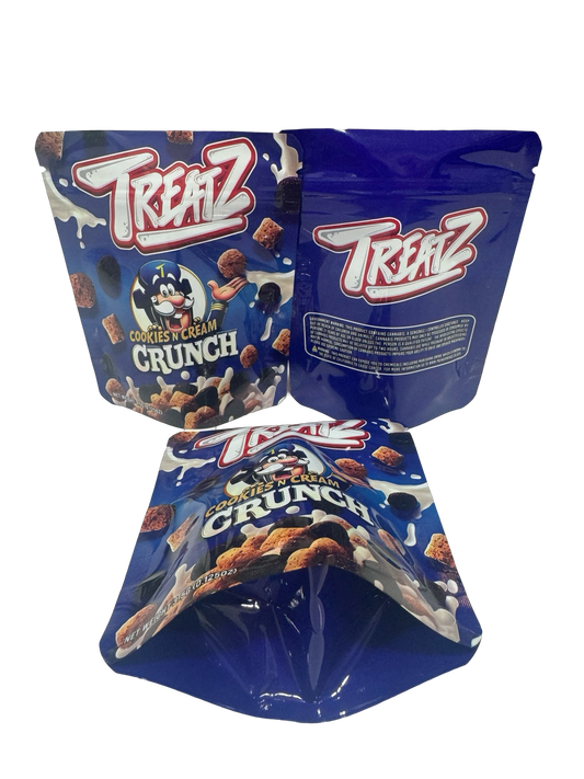 Cookies N Cream Crunch Mylar Bags 3.5g Treatz