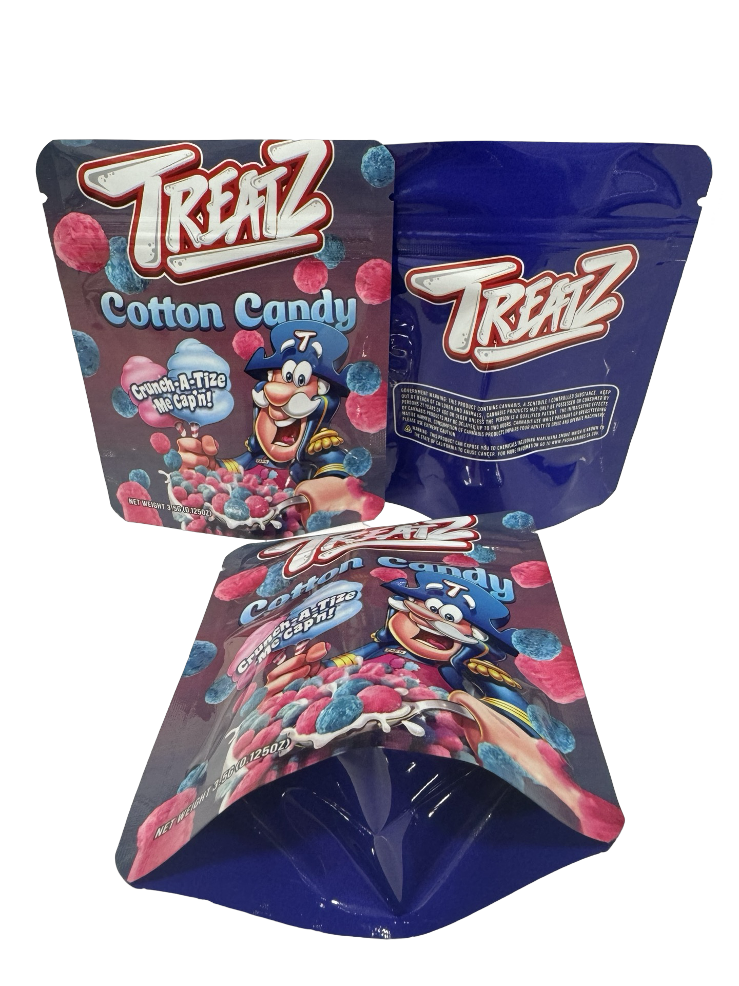 Cotton Candy Crunch 3.5g Mylar Bags & Boxes Treatz