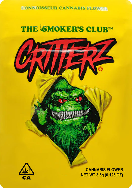 Critterz Mylar Bags 1g Gram 3.5g Eighth 7g Quarter 28g Oz Ounce 112g Quarter Pound The Smoker's Club Teds Budz Sticker Bag Fire Mylar