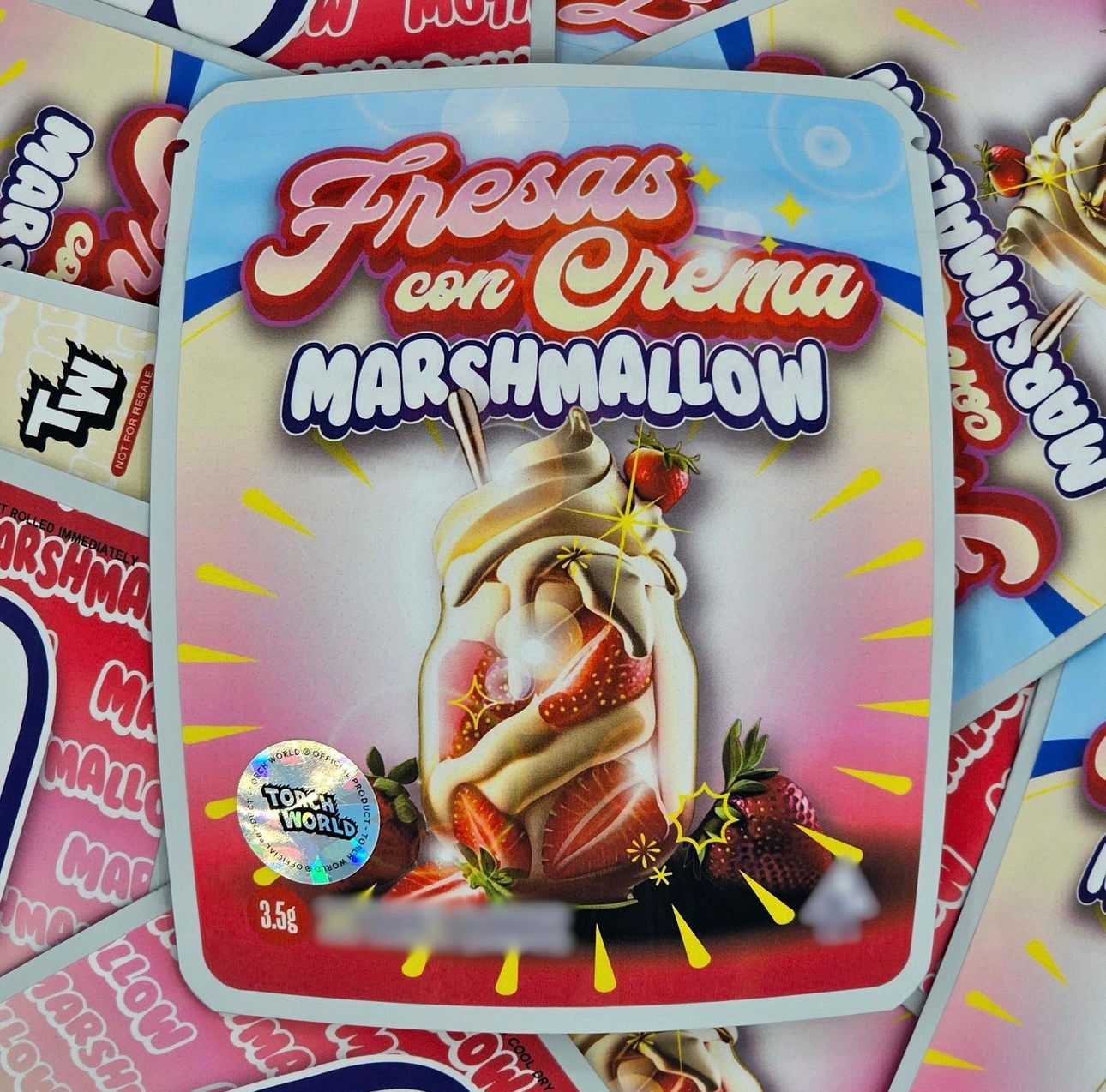 Fresas Con Crema Marshmallow 3.5g Mylar Bags Sprinklez Torch World