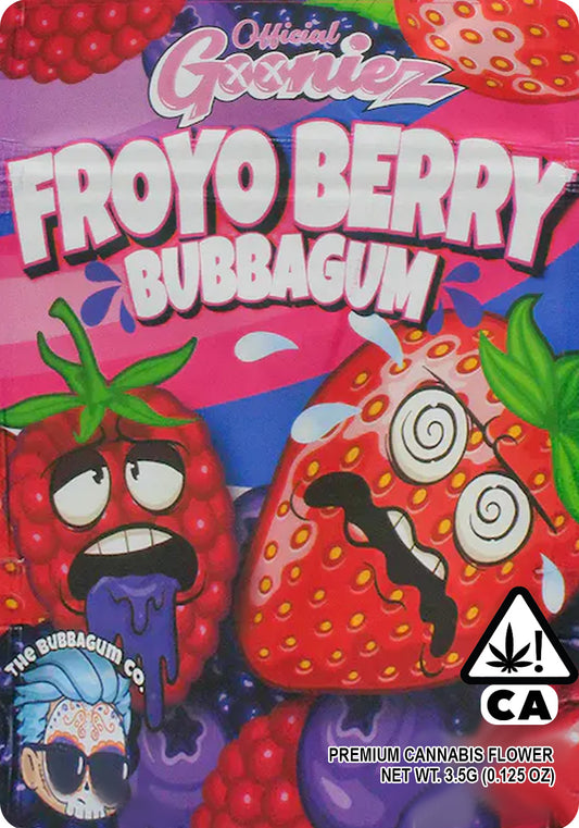 Froyo Berry Bubbagum Mylar Sticker Bags Gooniez