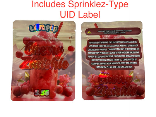 Cherry Zluishie Mylar Bags 3.5g Latopop x 100