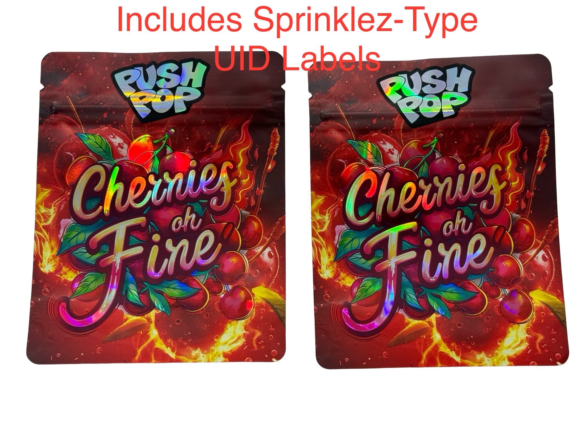 Cherries of Fire Mylar Bags 3.5g P. Pop x 100