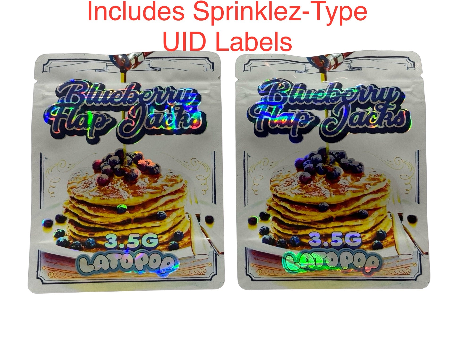 Blueberry Flap Jacks Mylar Bags 3.5g Latopop x 100