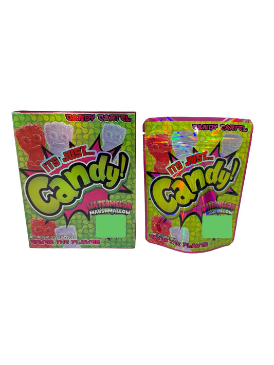 Watermelon Marshmallow Zour Patch 3.5g Mylar Bags & Boxes Candy Cartel