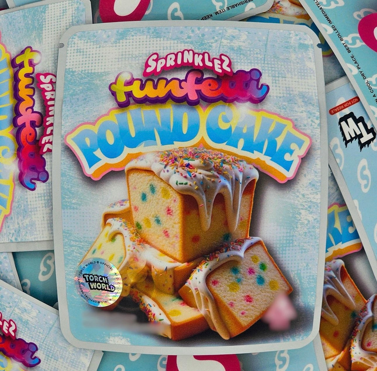 Funfetti Pound Cake 3.5g Mylar Bags Sprinklez Torch World