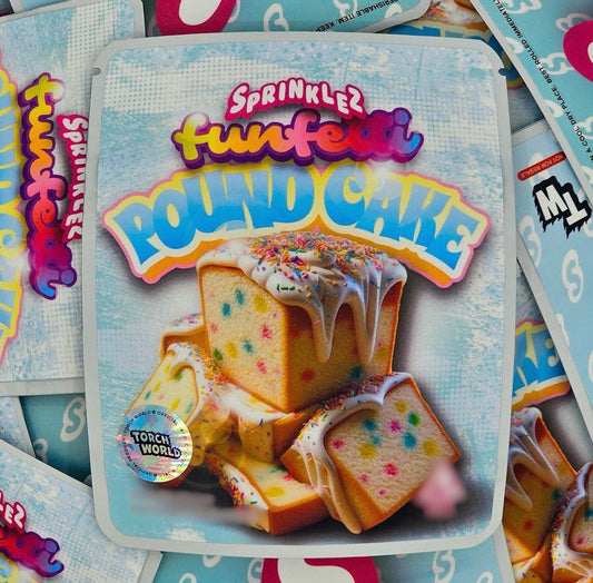 Funfetti Pound Cake 3.5g Mylar Bags Sprinklez Torch World