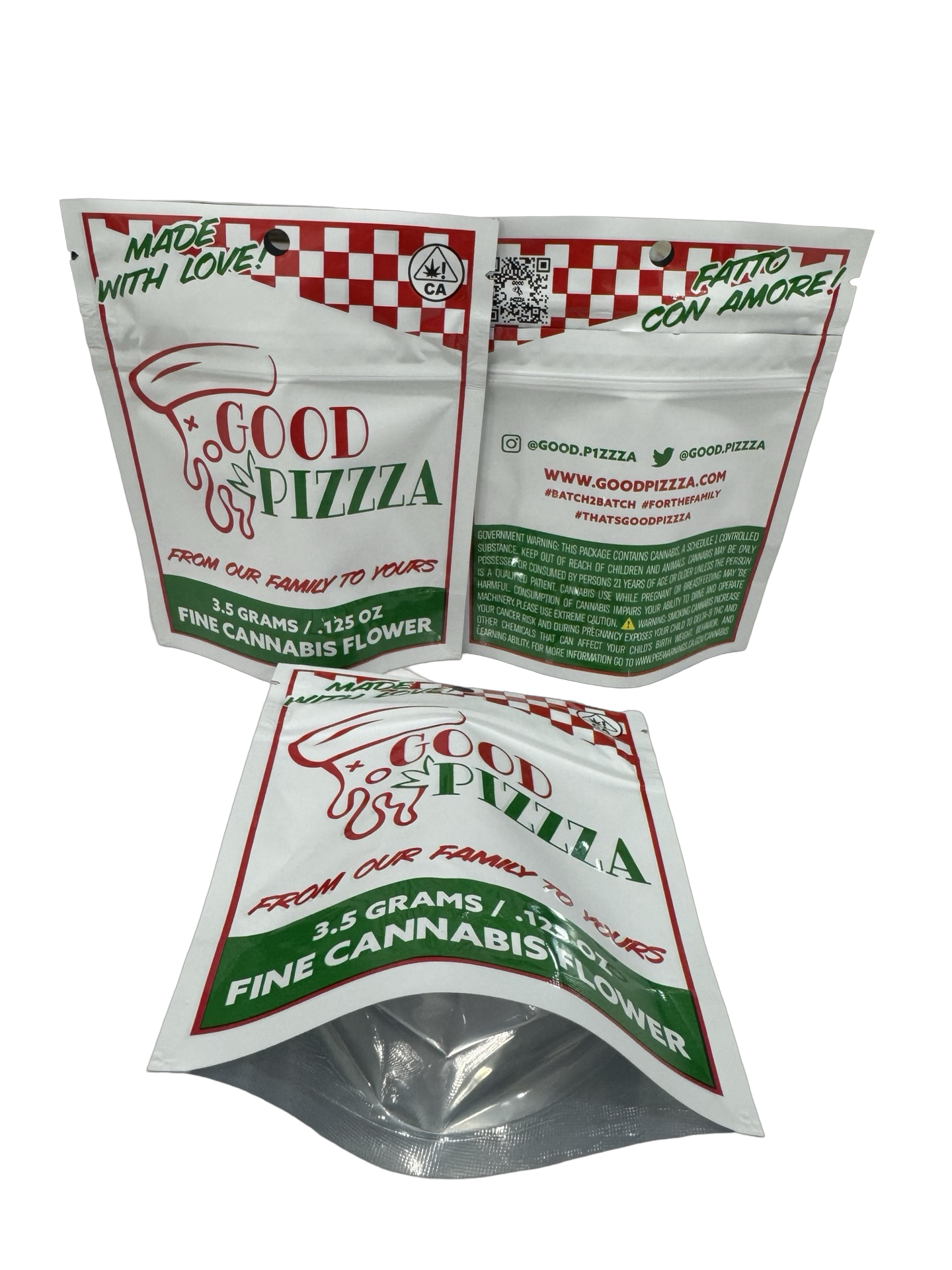 Good Pizzza Mylar Bags 3.5g Good Pizzza