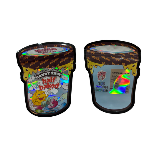 Half Baked Mylar Bags 3.5g The Candy Shop