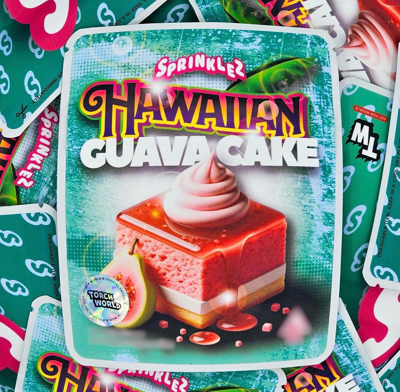 Hawaiian Guava Cake 3.5g Mylar Bags Sprinklez Torch World