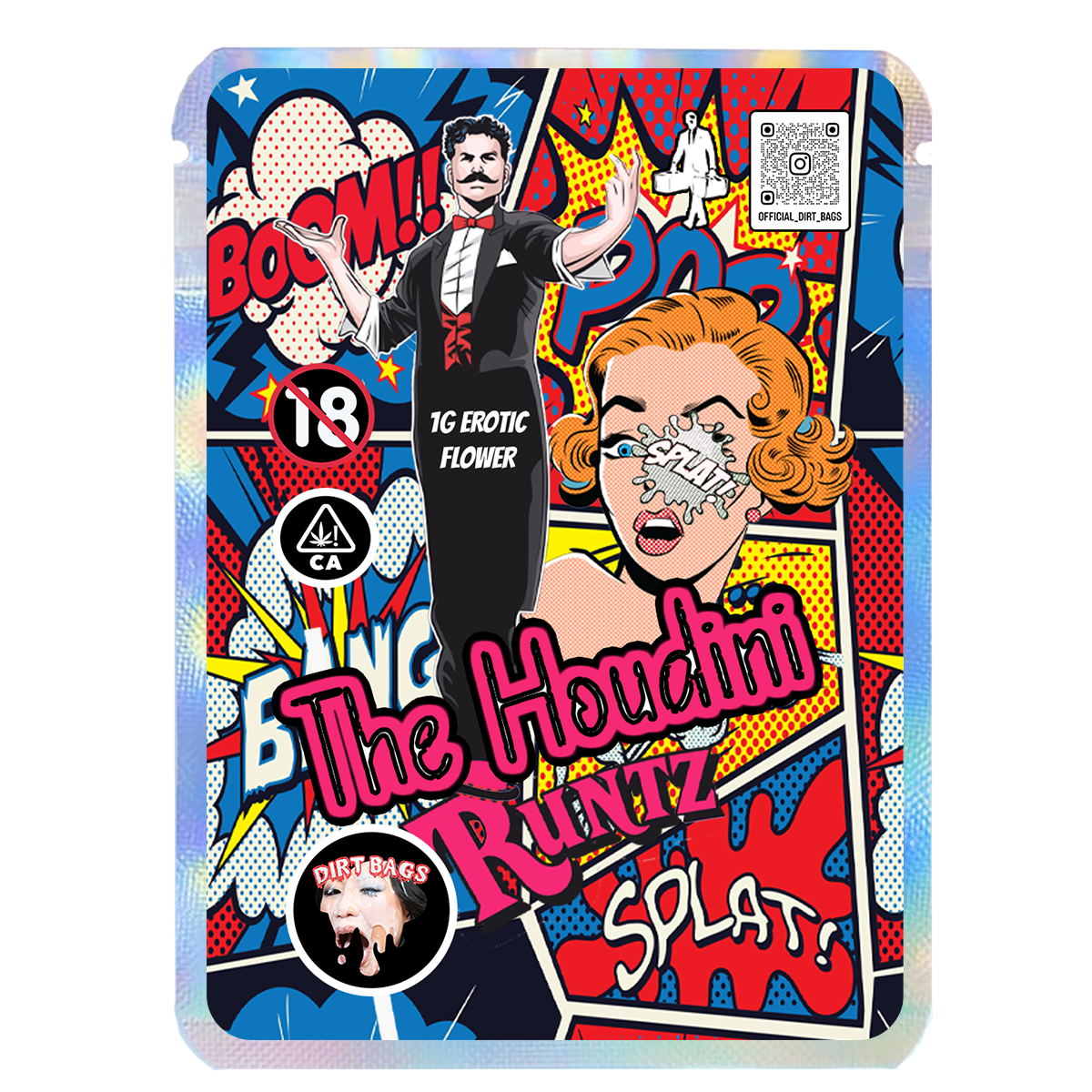 Houdini Runtz 1g Mylar Bags Dirt Bags