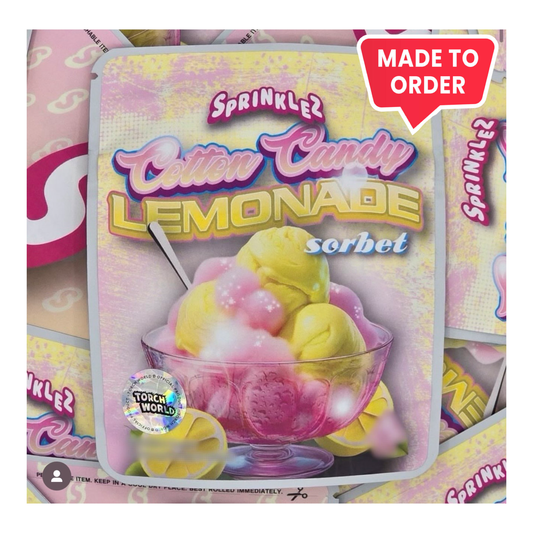Cotton Candy Lemonade Sorbet 3.5g Mylar Bags Sprinklez Torch World (made-to-order)