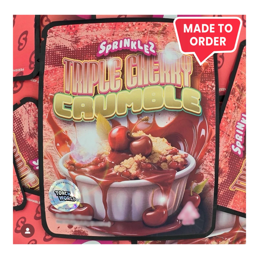 Triple Cherry Crumble 3.5g Mylar Bags Sprinklez Torch World (made-to-order)