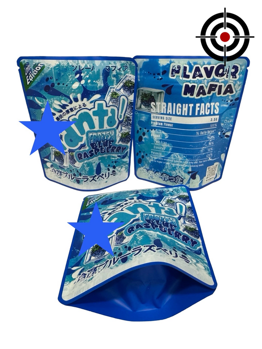 Frozen Blue Raspberry £anta 3.5g Mylar Bags Flavor Mafia