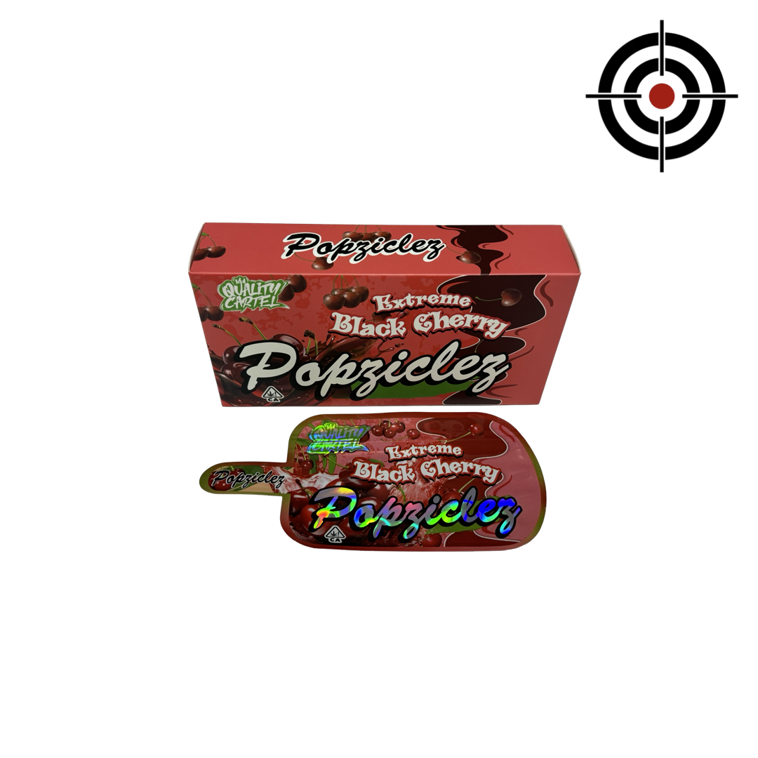 Extreme Black Cherry Popziclez 3.5g Mylar Bags & Boxes Quality Cartel