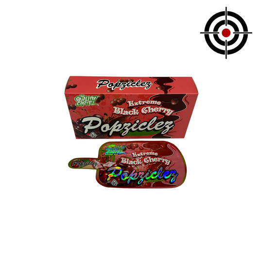 Extreme Black Cherry Popziclez 3.5g Mylar Bags & Boxes Quality Cartel