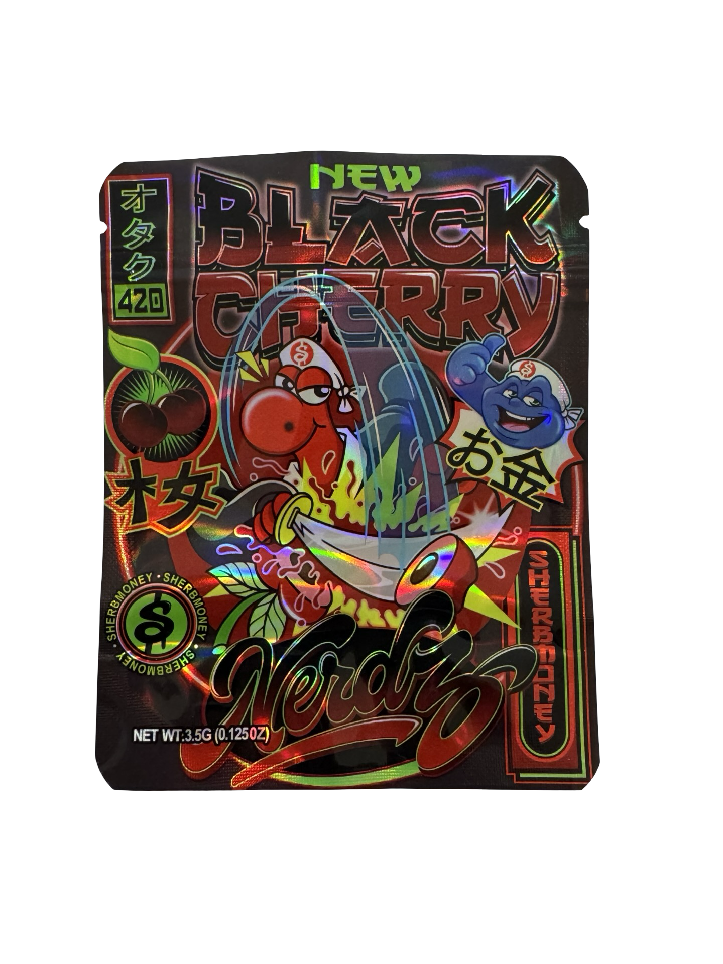 New Black Cherry Nerdz Nerdz 3.5g Mylar Bags & Boxes SherbMoney