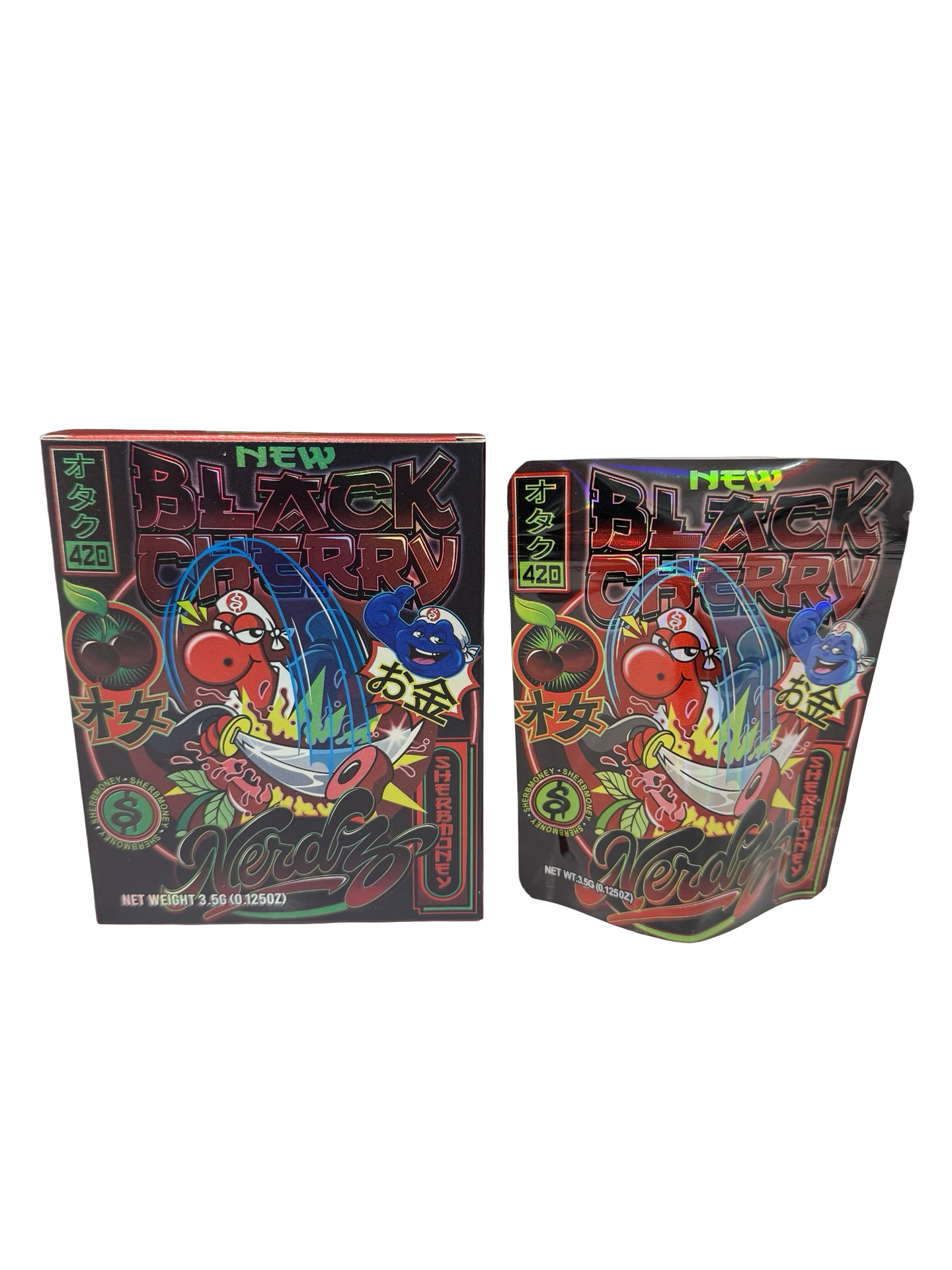 New Black Cherry Nerdz Nerdz 3.5g Mylar Bags & Boxes SherbMoney