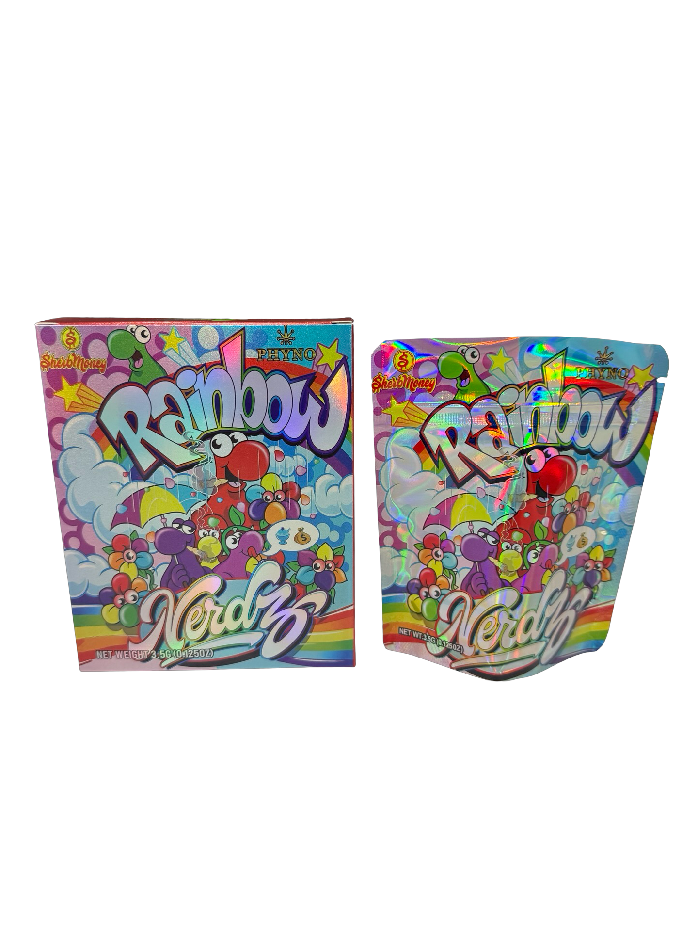 Rainbow Nerdz 3.5g Mylar Bags & Boxes SherbMoney
