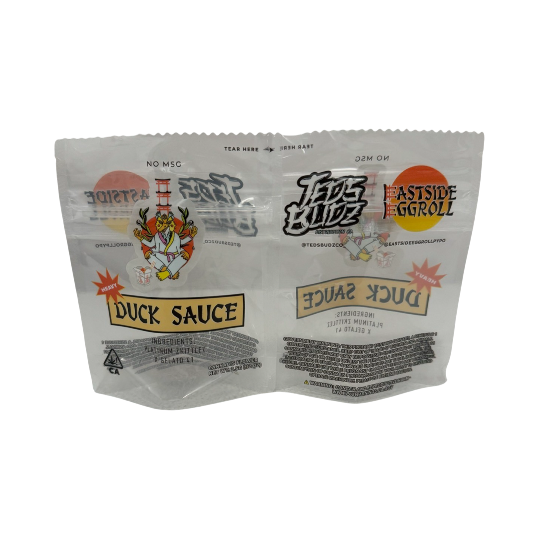 Heavy Duck Sauce Mylar Bags 3.5g Teds Budz