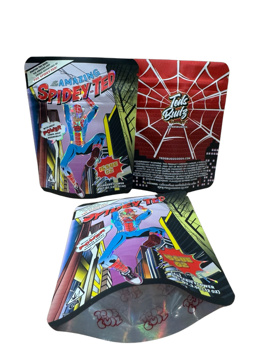 The Amazing Spidey-TED Issue 2 Mylar Bags 3.5g Teds Budz