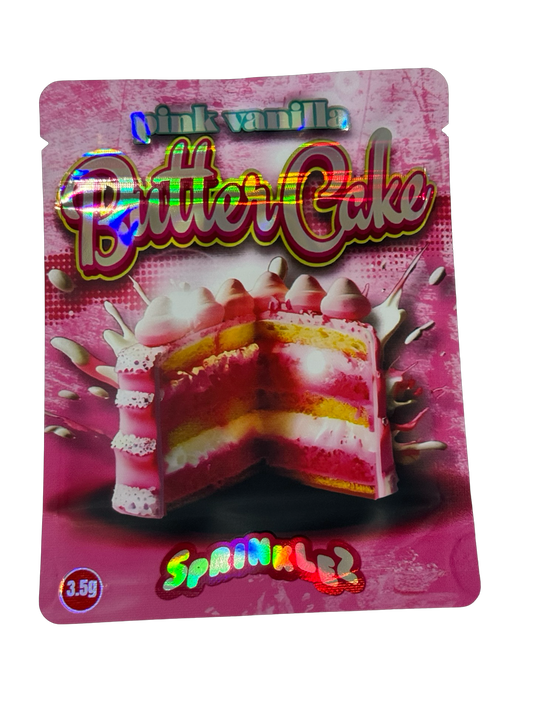 Pink Vanilla Butter Cake Mylar Bags 3.5g Sprinklez
