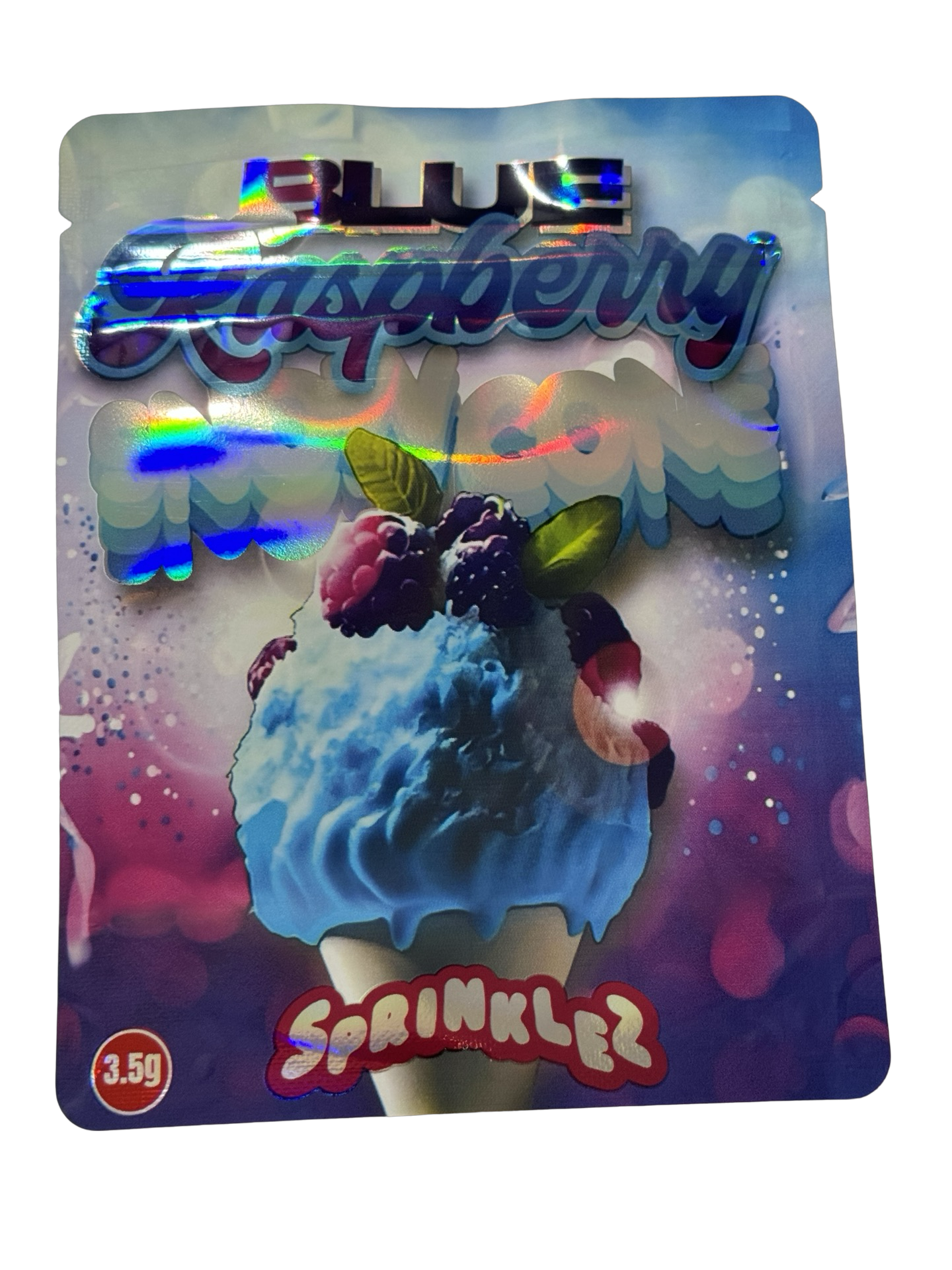 Blue Raspberry Snow Cone Mylar Bags 3.5g Sprinklez